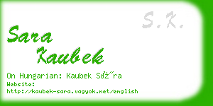 sara kaubek business card